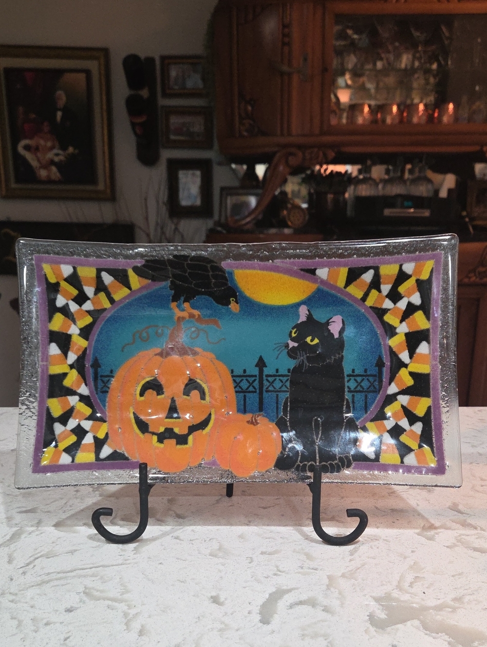 Vintage Peggy Karr Halloween Rectangle Plate.